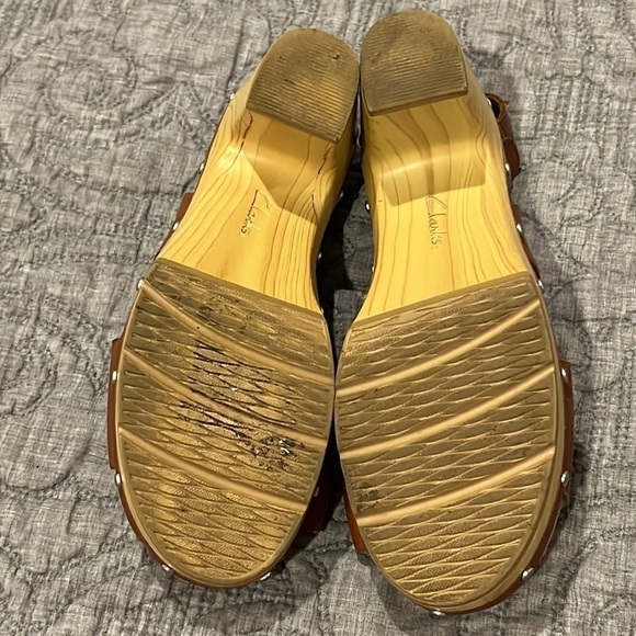 Clarks Womens Leather Boho Platforms With Studs Size 7.5 - Picture 13 of 13